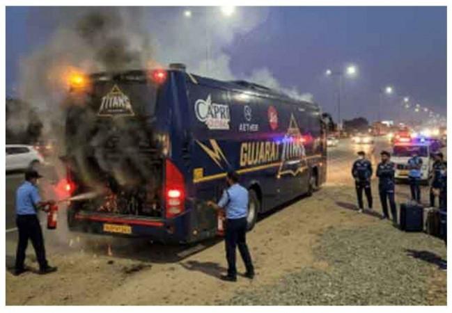 Gujarat Titans players stranded for an hour after team bus catches fire following IPL 2026 final defeat