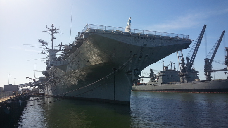 USS Hornet as seen from the Alameda pier