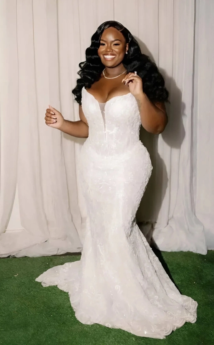 Ashley wore her dream wedding dress at her wedding last year. Photo: Ashley Moore