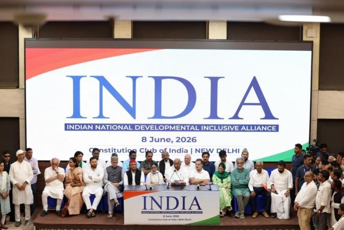 Picture of the meeting of the INDIA bloc held at Delhi on June 8 INDIA block