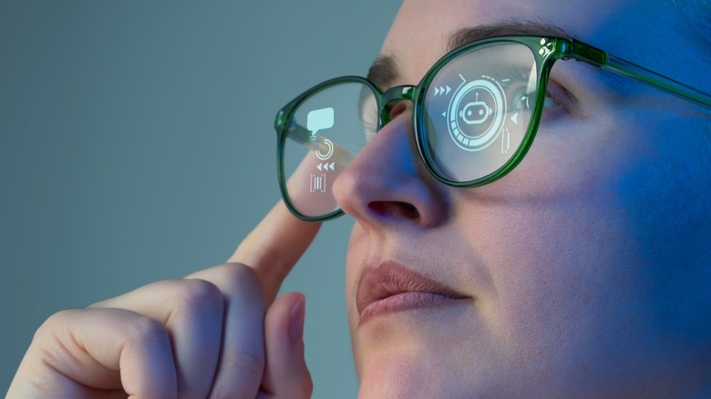 a person using generic smart glasses