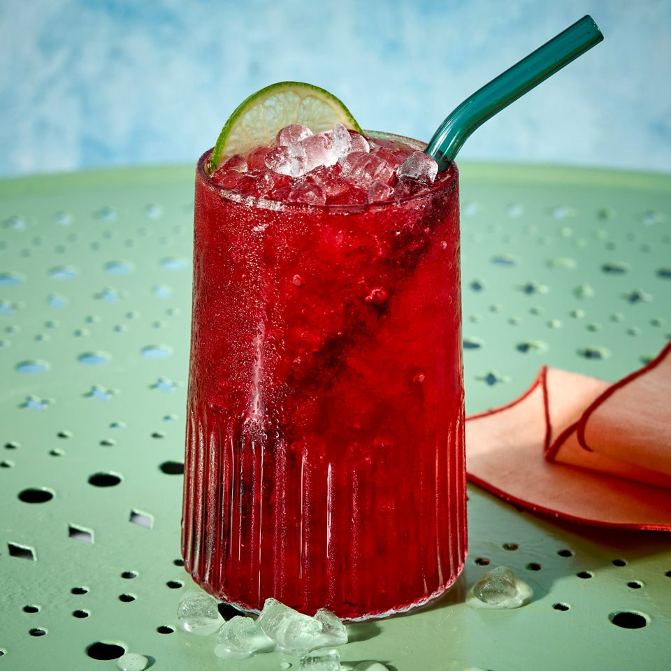 a recipe photo of Sorrel Tea. Credit: Photographer: Jen Causey, Food Stylist: Julian Hensarling, Prop Stylist: Claire Spollen.