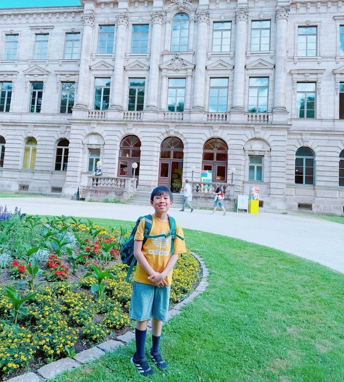 Bao at school in Germany. Photo courtesy of Bao