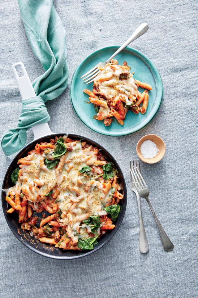 One-Pot Cheesy Pasta Bake Credit: Jennifer Causey; Styling: Heather Chadduck Hillegas