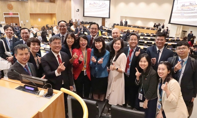 Vietnam’s delegation attends the election of judges to the International Tribunal for the Law of the Sea for the 2026–2035 term at the U.N. headquarters in New York, the U.S., on June 18. Photo by the Ministry of Foreign Affairs.