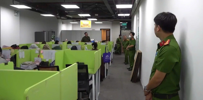 Police raided a company in the case. Photo: Ho Chi Minh City Police