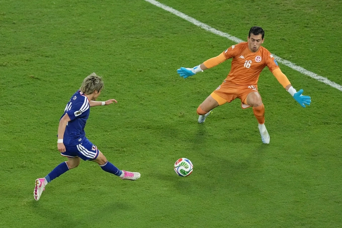 Junya Ito scored to increase the score to 3-0 for Japan in the victory over Tunisia in the second round of Group F of the 2026 World Cup in Guadalupe, near Monterrey, Mexico on June 20. Photo: AP