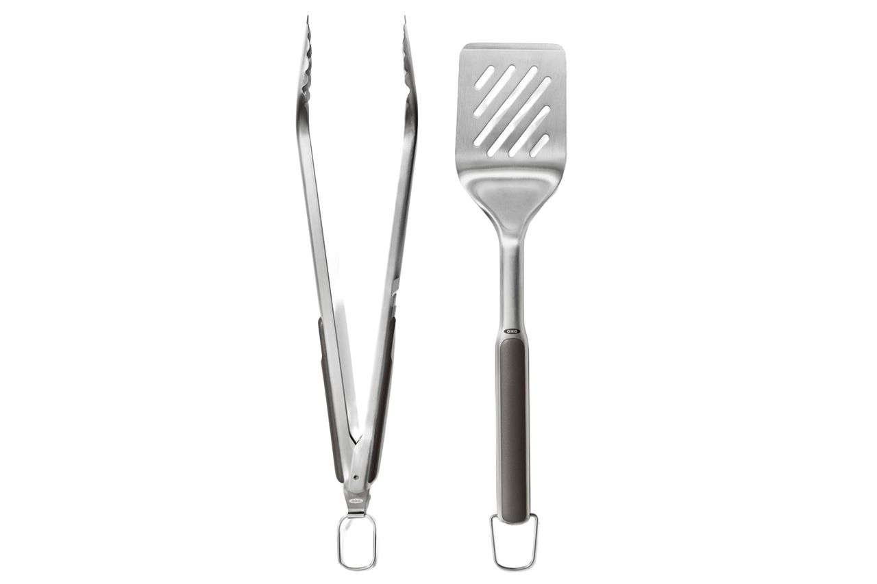 OXO Outdoor Grilling Turner and Tongs Set Credit: Amazon