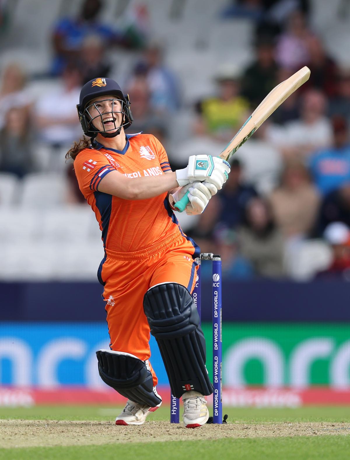 Frederique Overdijk of Netherlands during the ICC Women's T20 World Cup Group A match between India and Netherlands at Headingley in 2026 Frederique Overdijk of Netherlands during the ICC Women's T20 World Cup Group A match between India and Netherlands at Headingley in 2026