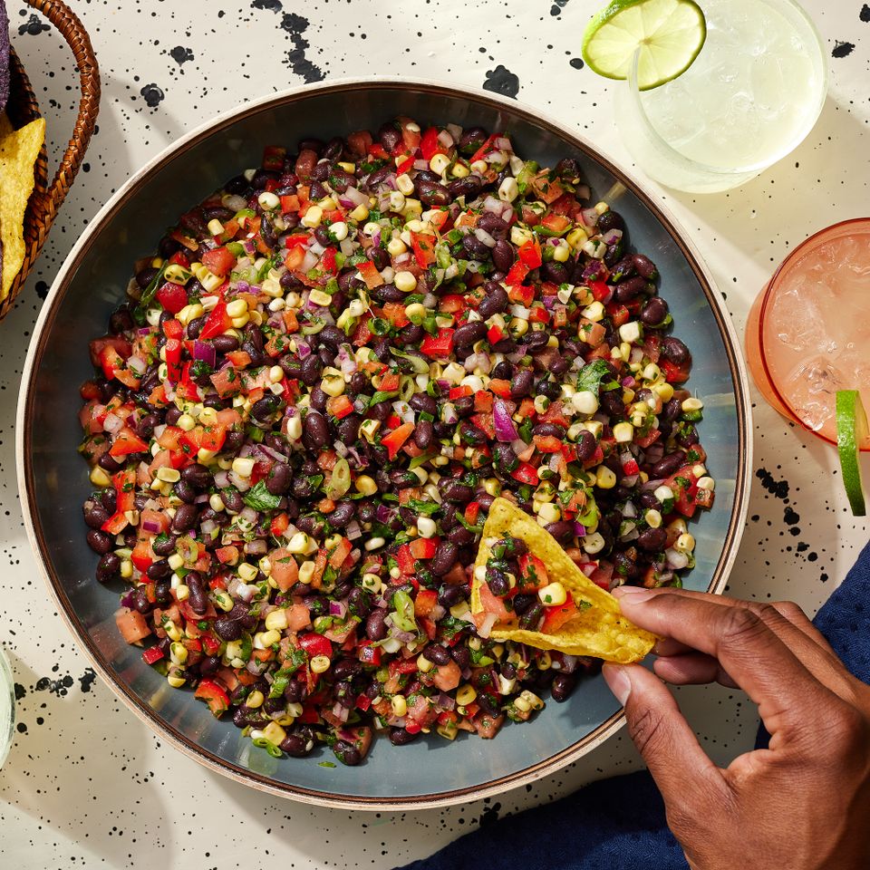 chunky black bean salsa with corn & bell pepper Credit: Fred Hardy