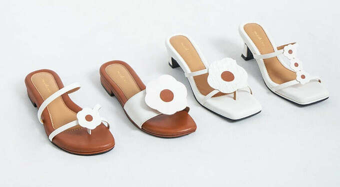 The Hana flower motif featured on Machino shoes. Photo from the companys website