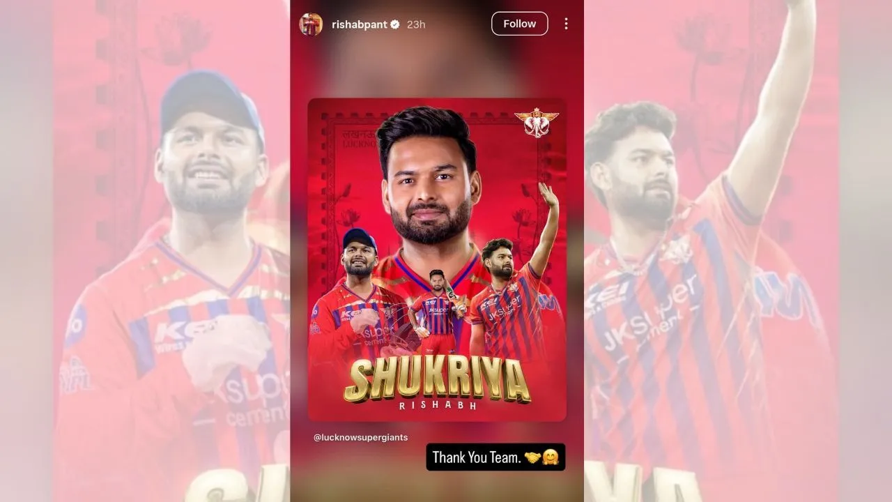 rishabh pant instagram story