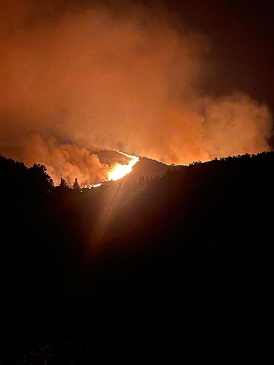 A fire eruped in hills