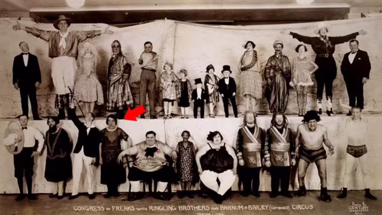 Mary Ann Bevan in one of the "Freak Shows" (Image courtesy: rarehistoricalphotos.com)