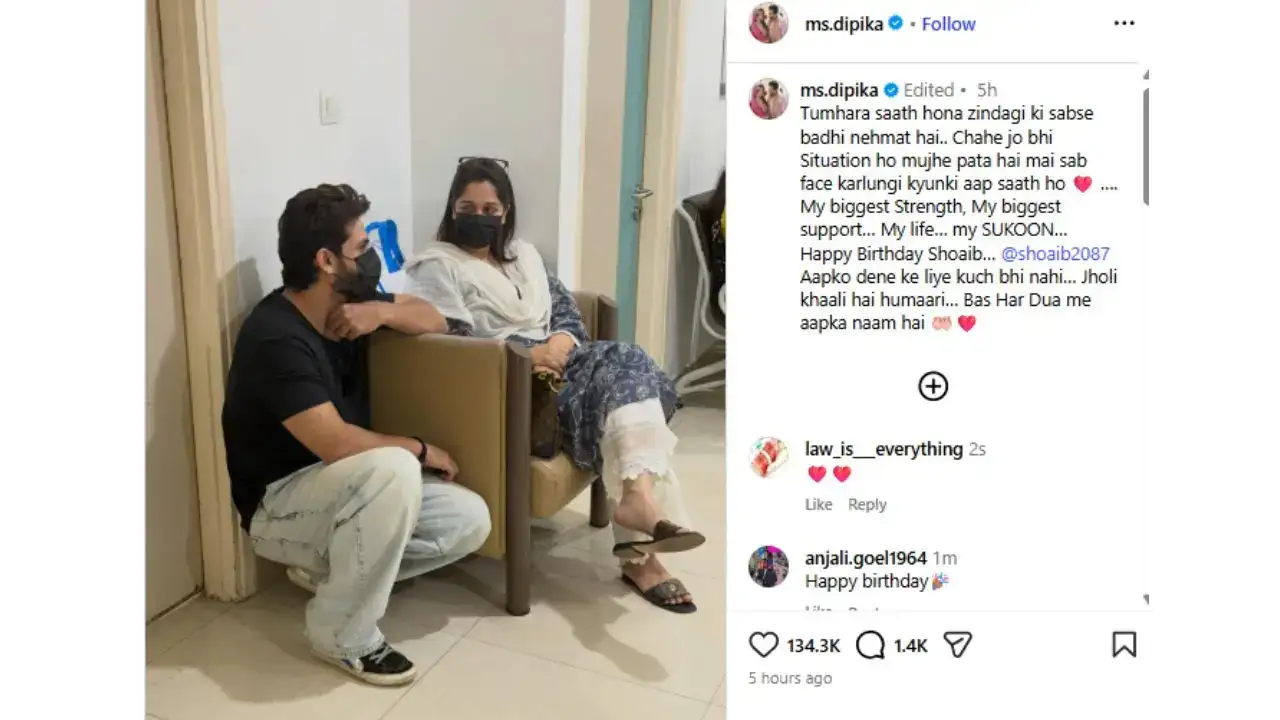 Deepika Kakkar's emotional birthday message for Shoaib