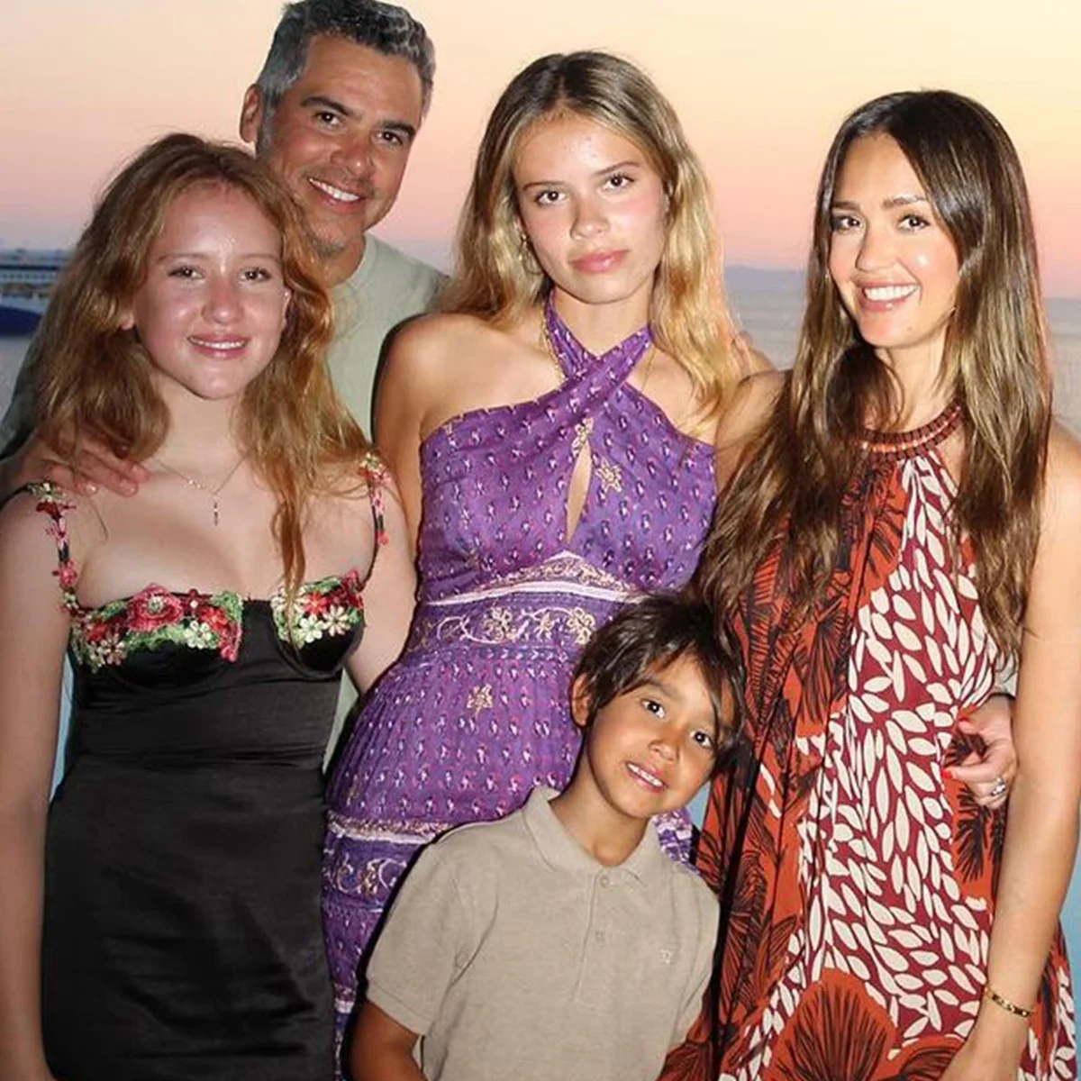 Jessica Alba and ex-Cash Warren with their children.