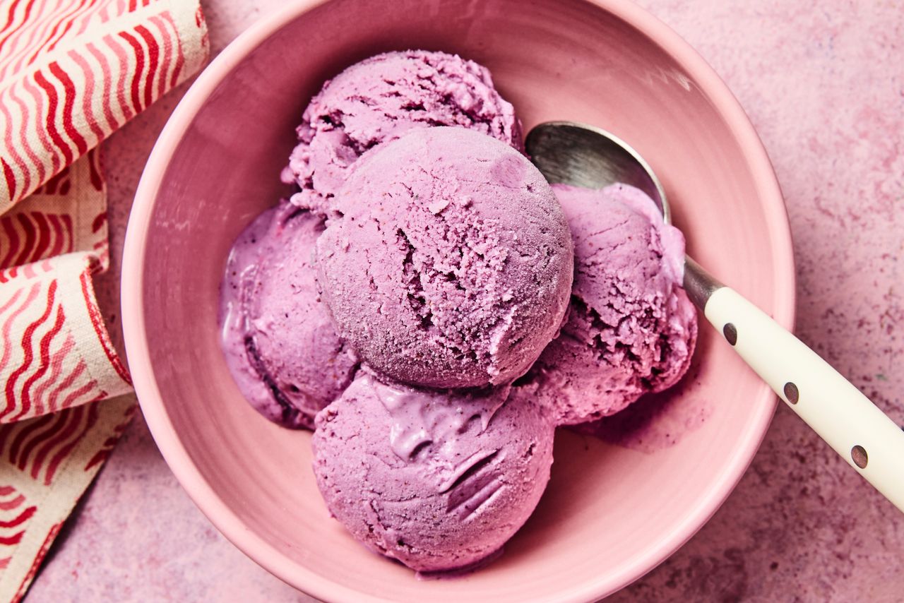 A recipe image of 3-Ingredient High-Protein Ice Cream. Credit: Photographer: Morgan Hunt Ward, Prop Stylist: Pheobe Hausser, Food Stylist: Margaret Monroe Dickey.