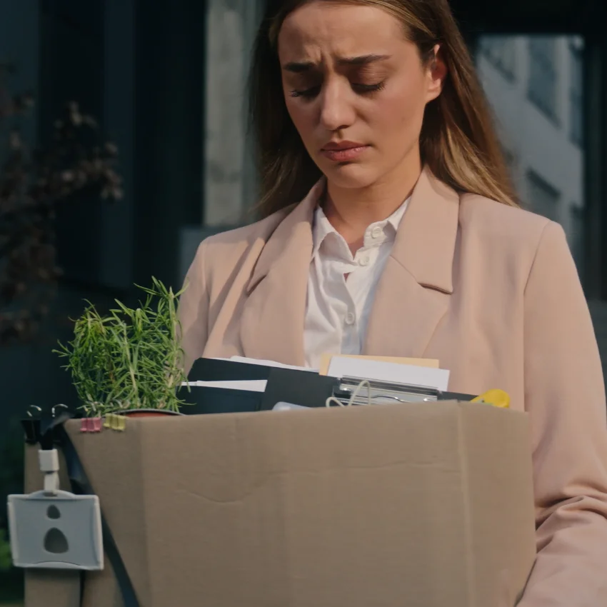woman who lost her job during the recession