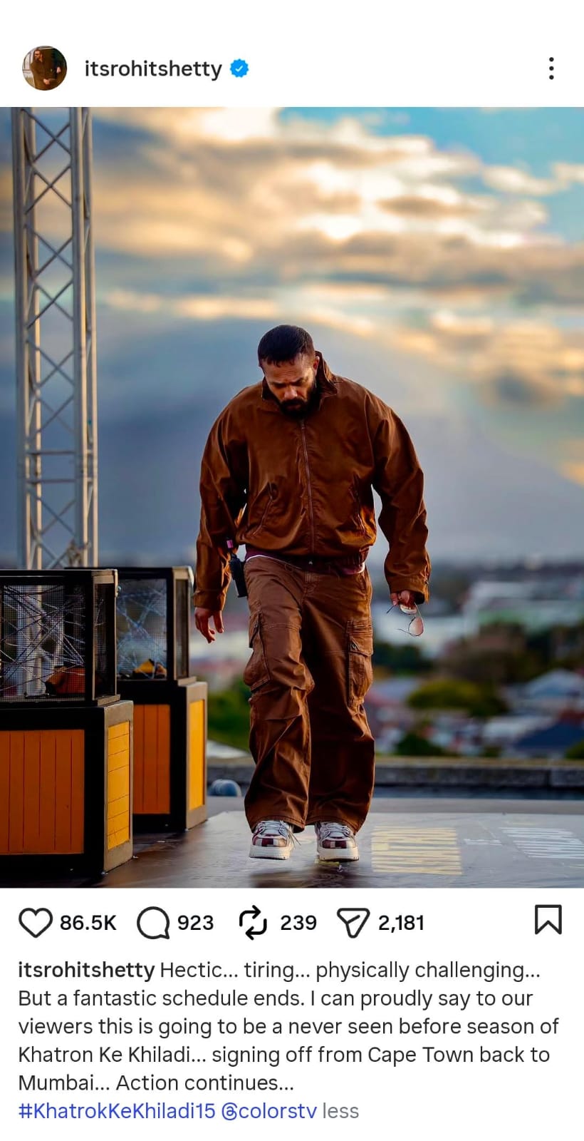 Rohit Shetty wraps Khatron Ke Khiladi 15 shoot in South Africa