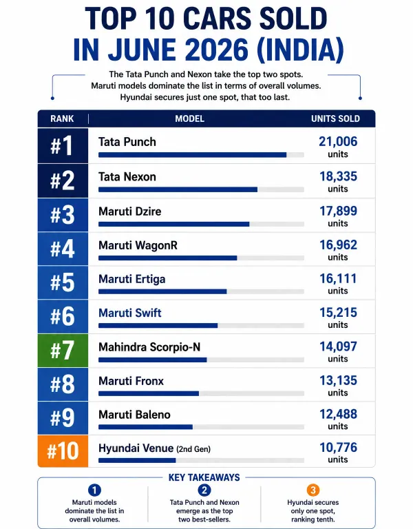 top 10 cars sold in june 2026 infographic top 10 cars sold in june 2026 infographic