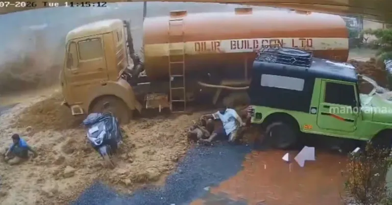 wayanad land slide husband saves wife
