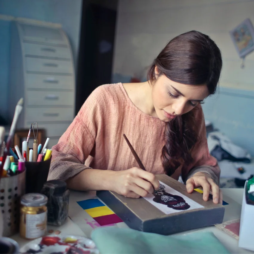 woman painting as a form of meditation