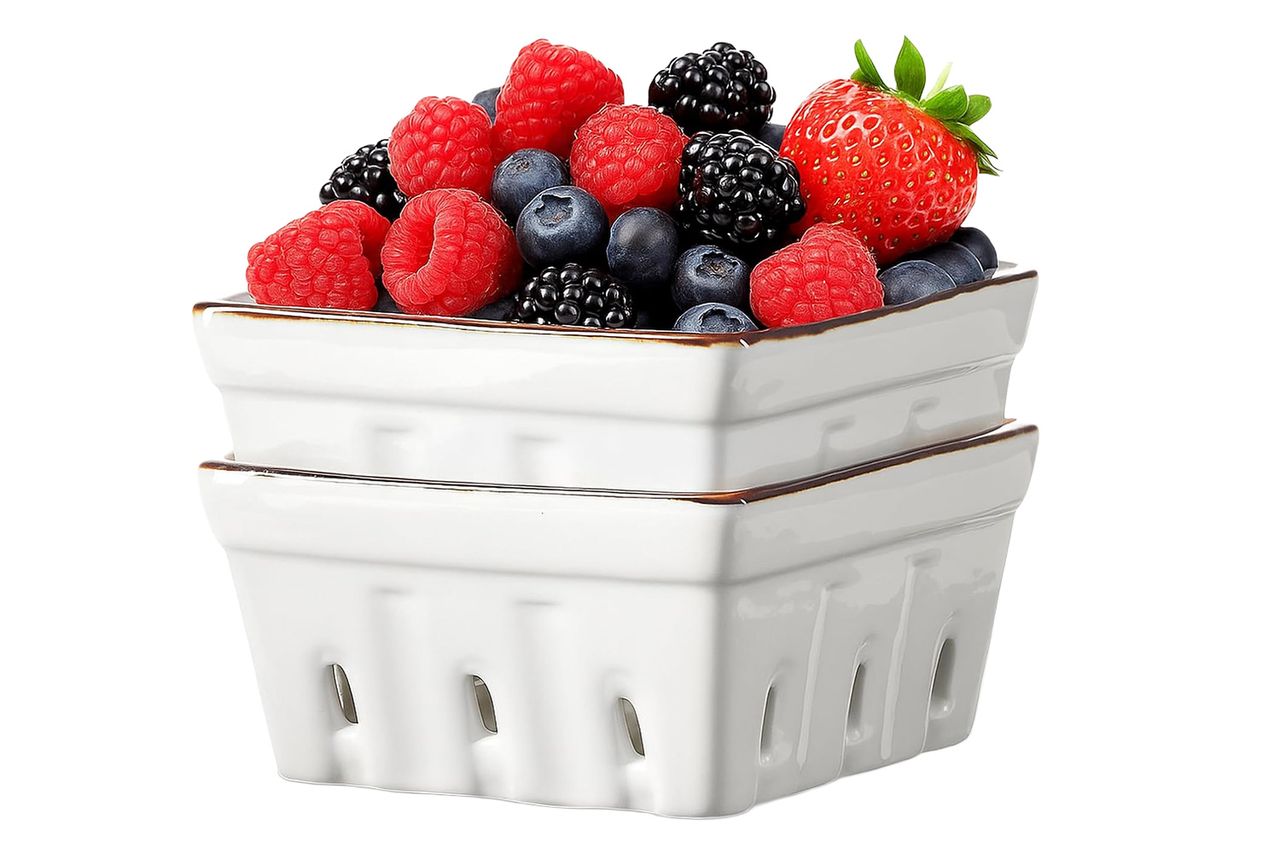 ONEMORE Ceramic Berry Basket Square Fruit Bowls Credit: Amazon