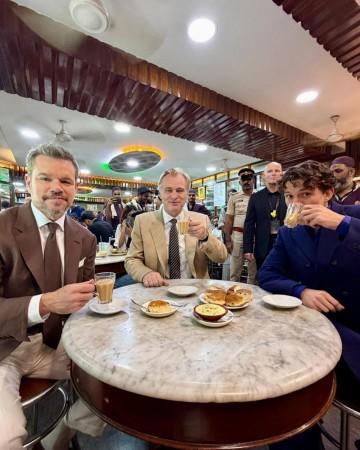 Christopher Nolan, Tom Holland And Matt Damon Sip Chai At A 108-Year-Old Iconic Restaurant In Mumbai