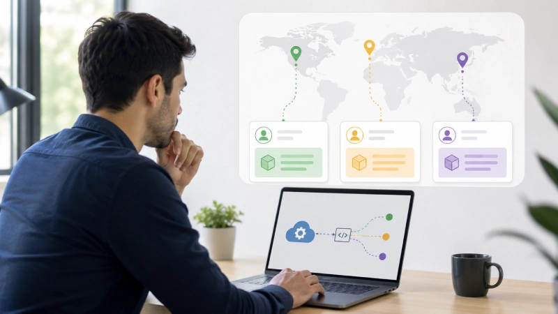 Geo-Distributed API Requests, frontend state management