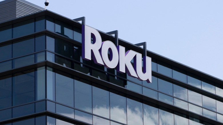Roku logo is seen at its headquarters in San Jose, California