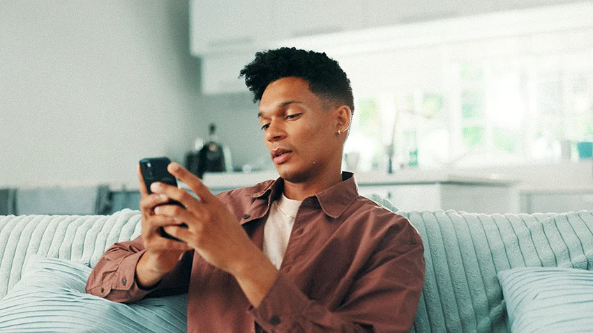 man scrolls through social media for long stretches