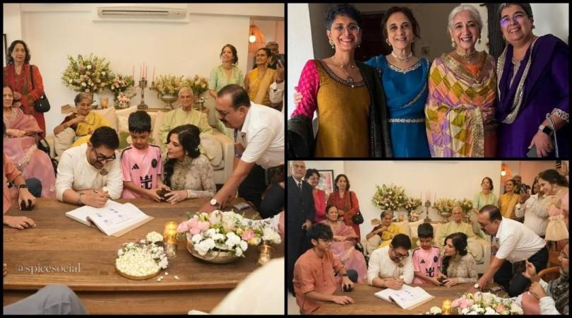Aamir Khan and Gauri Spratt are married! Couple twin in white; Kiran Rao, Reena Dutta skip ex-husband Aamir Khan's third wedding Aamir Khan and Gauri Spratt are married! Couple twin in white; Kiran Rao, Reena Dutta skip ex-husband Aamir Khan's third wedding