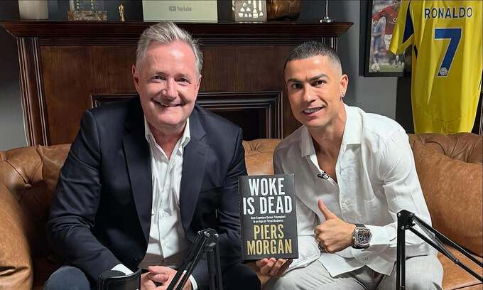 Piers Morgan and Cristiano Ronaldo during an interview in Saudi Arabia in 2025. Photo by Instagram/@piersmorgan