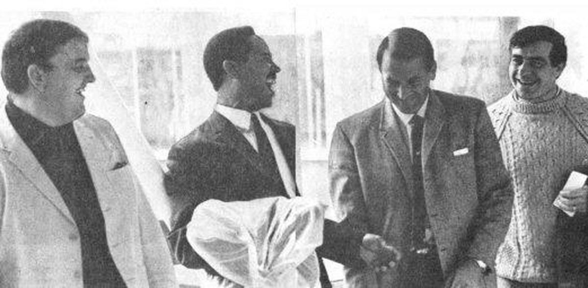 He was the original globe-trotter among cricketers: Sobers has Colin Milburn, Basil D'Oliveira, and Fred Trueman in stitches with a spontaneous joke at Heathrow Airport on the way to Australia for a double-wicket competition in 1968. This was just after the cancellation of England's tour of South Africa, which objected to D'Oliveira's inclusion in the party. He was the original globe-trotter among cricketers: Sobers has Colin Milburn, Basil D'Oliveira, and Fred Trueman in stitches with a spontaneous joke at Heathrow Airport on the way to Australia for a double-wicket competition in 1968. This was just after the cancellation of England's tour of South Africa, which objected to D'Oliveira's inclusion in the party.