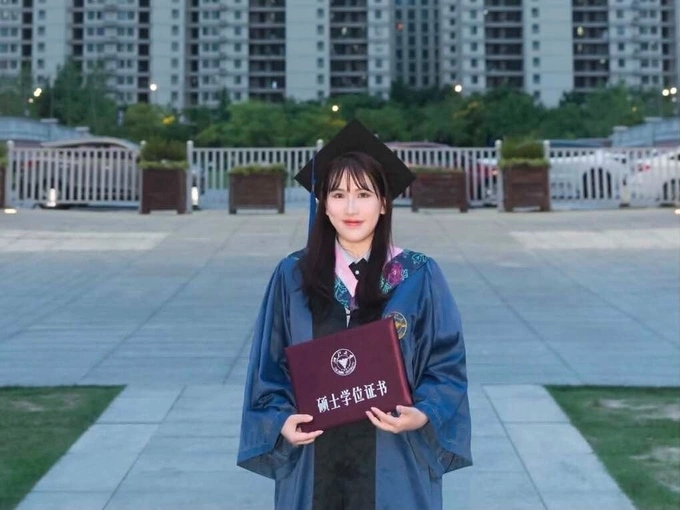 Tran Thi Van Anh on the day she received her masters degree from Zhejiang University in China. Photo courtesy of Van Anh
