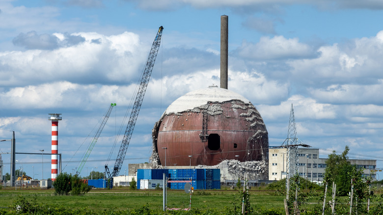 The decommissioned Stade nuclear power plant in Germany