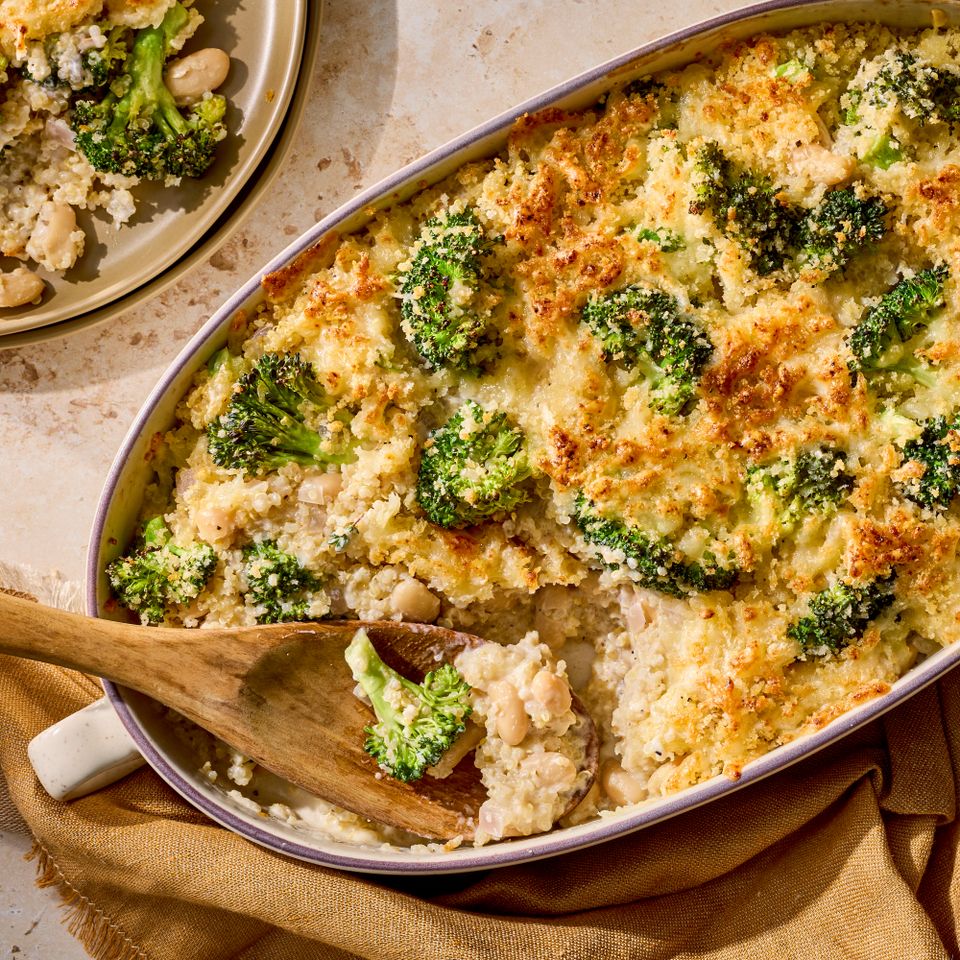 an image of the Broccoli & Quinoa Casserole Credit: Photographer: Jake Sternquist, Food Stylist: Holly Dreesman, Prop Stylist: Gabriel Greco