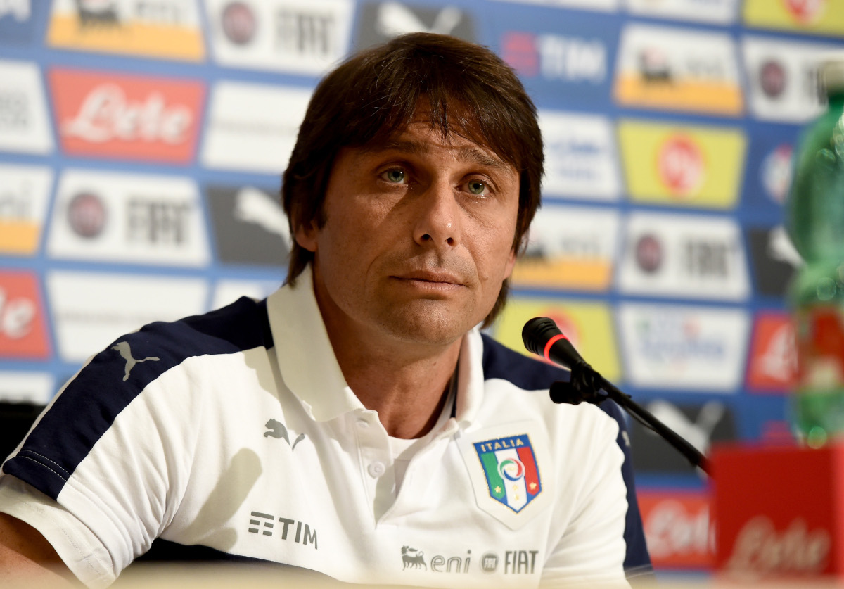 FLORENCE, ITALY - MAY 24: Italian national team head coach Antonio Conte speaks to the media during a press conference at Coverciano on May 24, 2016 in Florence, Italy. (Photo by Claudio Villa/Getty Images)