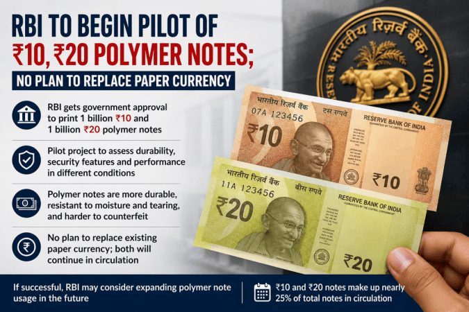 RBI to trial Rs 10, Rs 20 plastic notes worth Rs 3,000 Crore; Centre says no proposal to replace paper notes