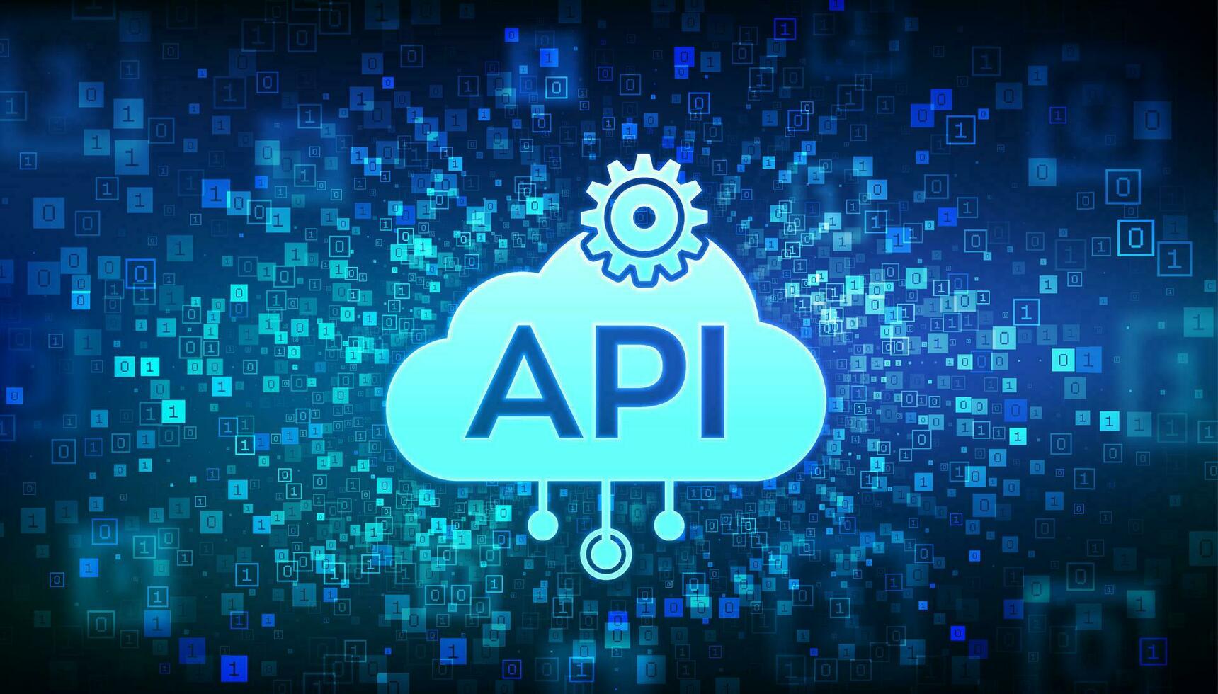 API. Application Programming Interface icon. Software development tool,  information technology and business concept. Binary data flow tunnel.  Digital code with digits 1.0. Vector Illustration. 24689020 Vector Art at  Vecteezy