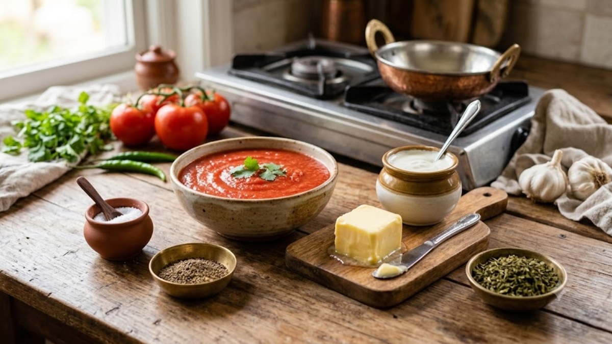 Keep these ingredients to make Makhani sauce Keep these ingredients to make Makhani sauce