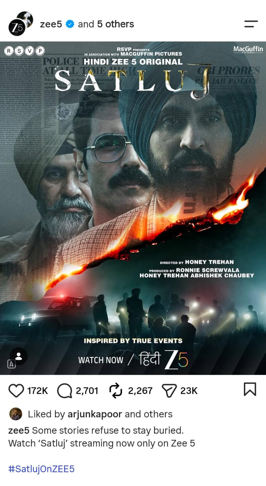 Diljit Dosanjh's Panjab 95 retitled Satluj, drops on Zee5 after 3years