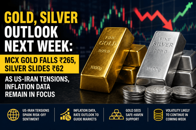 Gold, Silver Outlook Next Week, MCX Gold Falls 2.65% & Silver Slides 6.2% As US-Iran Tensions, Inflation Data Remain In Focus