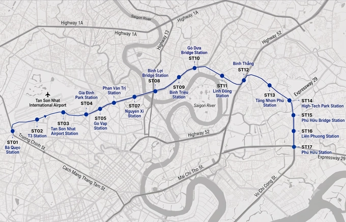 A map of Metro Line No.6. Graphic by Tam Thao, Minh Nga