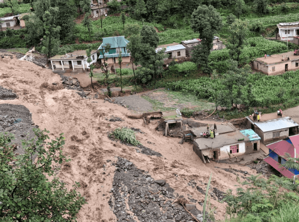 A view of the flash flood in Surankote area of Poonch district in Jammu and Kashmir Flash flood