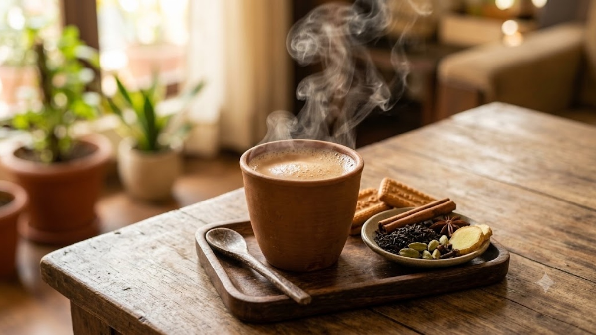 Tulsi or ginger herbal tea