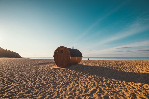 The sauna at Blackpool Sands beach. See PA Feature TRAVEL Devon. WARNING: This picture must only be The sauna at Blackpool Sands beach. See PA Feature TRAVEL Devon. WARNING: This picture must only be