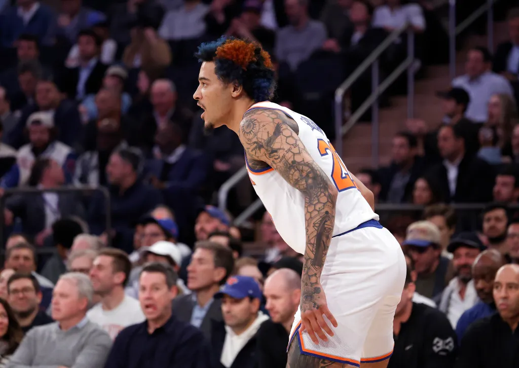 New York Knicks forward Jeremy Sochan (20) in the game during the first half when the New York Knicks played the Detroit Pistons.