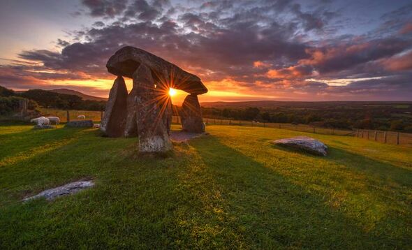 Pentre Ifan burial chamber at sunset Pentre Ifan burial chamber at sunset