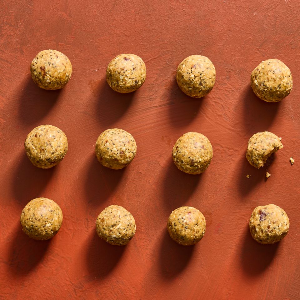 an image of the Chai Energy Balls Credit: Photographer: Stacy Allen, Food Stylist: Chelsea Zimmer, Prop Stylist: Christina Daley